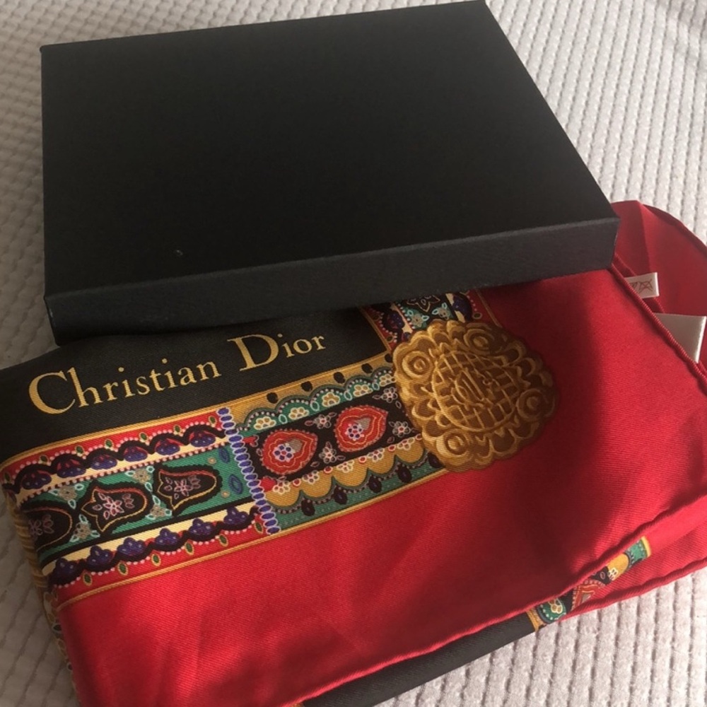 Christian Dior NWOT Multicolor Authentic Silk Scarf - Picture 3 of 10